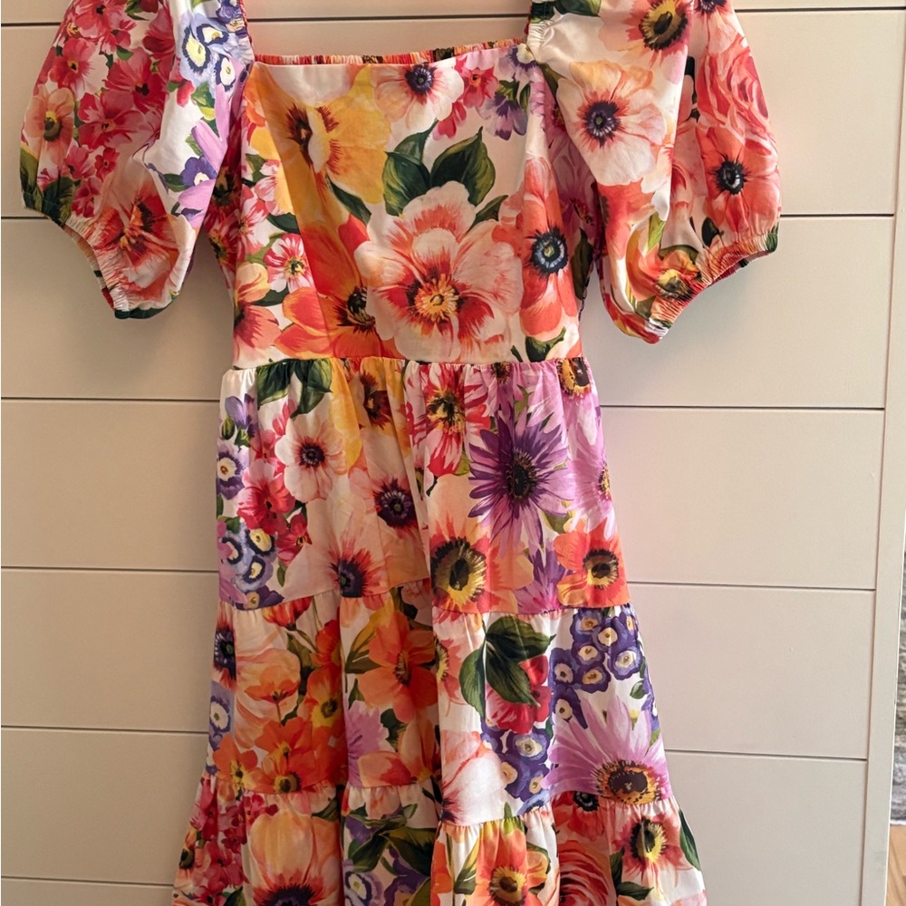 Express Floral  Dress with Puff Sleeves